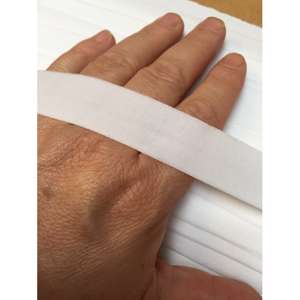 Mat elastisk skråbånd/ foldeelastik (Hvid)